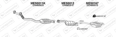 Sistema de gases de escape Mercedes-Benz 124 Convertible
