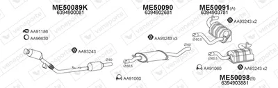Sistema de gases de escape Mercedes-Benz VIANO