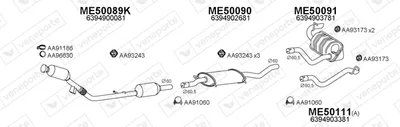 Sistema de gases de escape Mercedes-Benz VIANO · Mercedes-Benz VITO Bus · Mercedes-Benz VITO / MIXTO Van