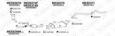 Sistema de gases de escape Mercedes-Benz A-CLASS