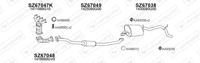 Sistema de gases de escape Suzuki IGNIS I