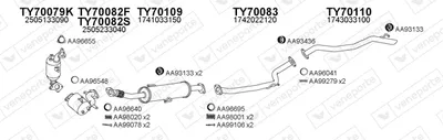Sistema de gases de escape Toyota COROLLA Saloon
