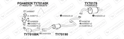 Sistema de gases de escape Toyota YARIS · Toyota YARIS Hatchback Van