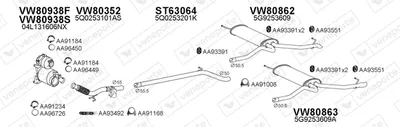 Sistema de gases de escape Vw GOLF VII Variant · Vw GOLF VAN VII Variant