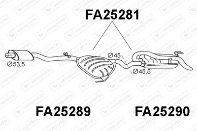 Silenciador posterior Fiat BRAVA · Fiat BRAVO I · Lancia DELTA II