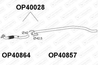 Tubo de escape Opel CORSA D · Opel CORSA D Hatchback Van · Opel CORSA E