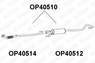 silenciador del medio Opel CORSA C · Vauxhall CORSA Mk II