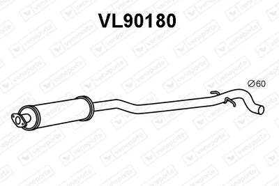 silenciador del medio Volvo S60 I