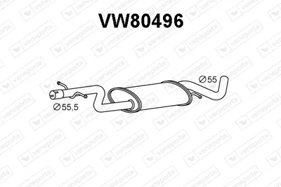 silenciador del medio Vw TOURAN · Vw TOURAN VAN