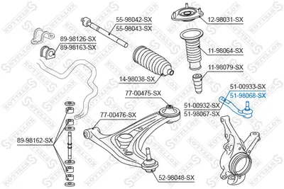 Rótula barra de acoplamiento Toyota YARIS · Toyota YARIS VERSO · Toyota YARIS VERSO VAN