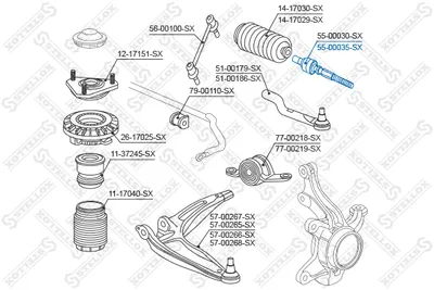 Articulación axial, barra de acoplamiento Honda CIVIC VIII Hatchback · Honda CIVIC VIII Saloon · Honda CIVIC IX