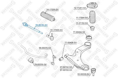 Articulación axial, barra de acoplamiento Subaru TRIBECA · Subaru IMPREZA Hatchback · Subaru IMPREZA Saloon