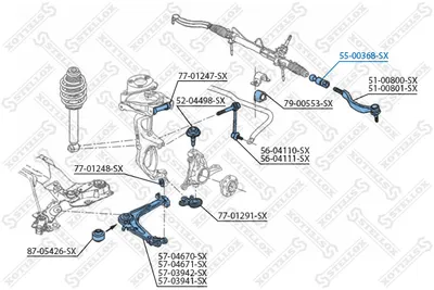Articulación axial, barra de acoplamiento Citroën C5 III · Citroën C5 III Break · Peugeot 508 I