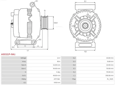 Alternador Mercedes-Benz C-CLASS · Mercedes-Benz SPRINTER 2-t Platform/Chassis · Mercedes-Benz VITO Bus