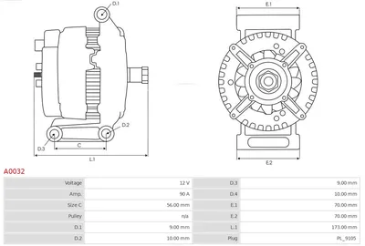 Alternador Mercedes-Benz C-CLASS · Mercedes-Benz SPRINTER 2-t Platform/Chassis · Mercedes-Benz VITO Bus