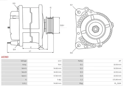 Alternador Opel KADETT D · Opel COMMODORE C Estate · Opel CORSA B