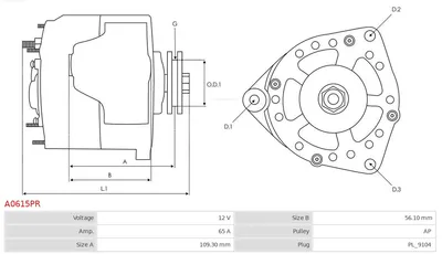 Alternador Audi 80 B4 Saloon · Audi 100 C3 Saloon · Audi 100 C4 Saloon