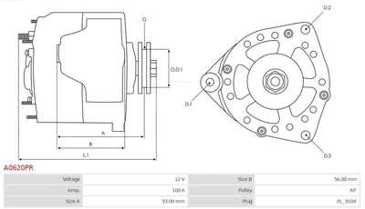 Alternador Mercedes-Benz SL · Mercedes-Benz S-CLASS