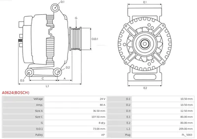 Alternador AS-PL A0624(BOSCH)