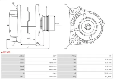 Alternador Renault LAGUNA I · Volvo 850 Estate · Volvo S40 I