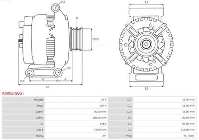 Alternador AS-PL A0802(SEG)