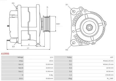 Alternador Hyundai SANTA FÉ III · Hyundai GRAND SANTA FÉ · Hyundai TUCSON