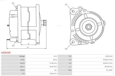 Alternador Alfa Romeo GT · Citroën XANTIA · Citroën EVASION MPV