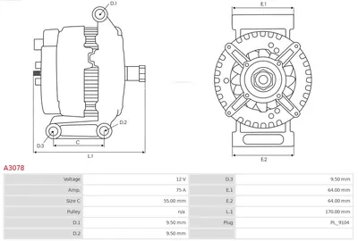 Alternador Alfa Romeo MITO · Fiat STRADA Pickup · Fiat PUNTO