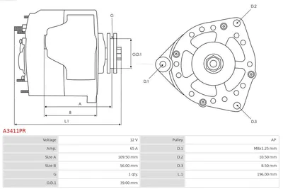 Alternador Audi 80 B4 Saloon · Audi 80 B4 Avant · Audi 100 C3 Saloon