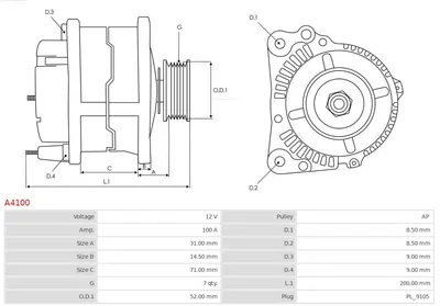 Alternador Land Rover RANGE ROVER II · Land Rover RANGE ROVER I · Land Rover DISCOVERY I