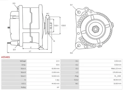 Alternador Mazda B-SERIE · Mitsubishi LANCER I · Mitsubishi L 300 / DELICA II Bus