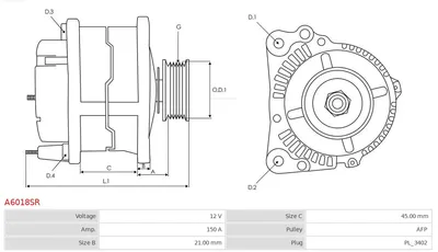 Alternador Ford FIESTA V · Ford FUSION · Ford FOCUS C-MAX