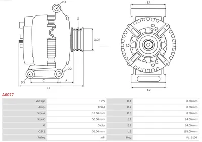 Alternador Alfa Romeo MITO · Fiat PUNTO · Fiat IDEA