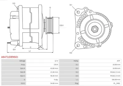 Alternador Citroën BERLINGO MULTISPACE · Citroën BERLINGO Box Body/MPV · Citroën C4 II