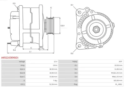 Alternador Lexus GS · Lexus IS II · Lexus IS C