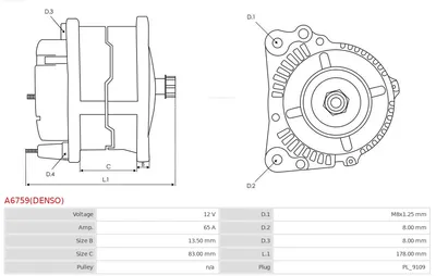 Alternador AS-PL A6759(DENSO)