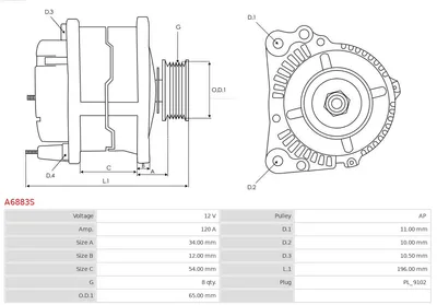 Alternador AS-PL A6883S