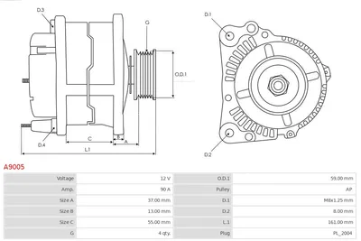 Alternador Hyundai ACCENT I · Hyundai LANTRA I · Hyundai S COUPE