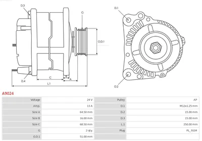 Alternador AS-PL A9024