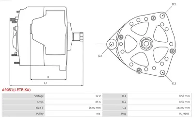 Alternador AS-PL A9051(LETRIKA)