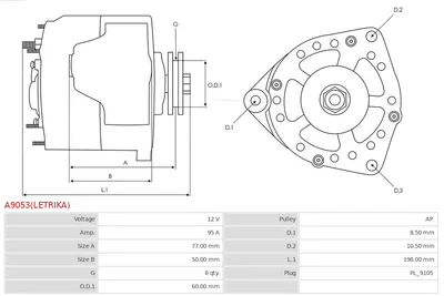 Alternador AS-PL A9053(LETRIKA)