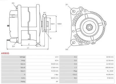 Alternador Alfa Romeo 75 · Fiat CROMA · Fiat DUCATO Van