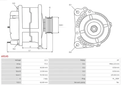 Alternador Hyundai H-1 / STAREX Bus · Hyundai H-1 Van · Hyundai GALLOPER II