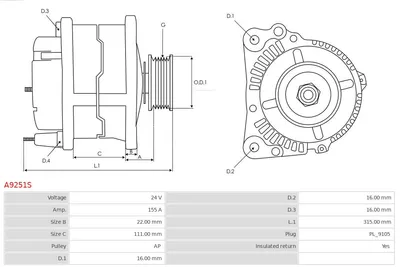 Alternador AS-PL A9251S