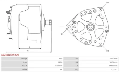 Alternador AS-PL A9253(LETRIKA)