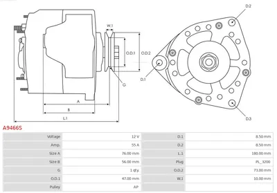 Alternador Audi 80 B2 Saloon · Audi 50 · Fiat 242 Van