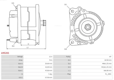 Alternador Hyundai i10 I · Kia PICANTO II