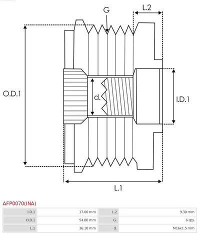 Rueda libre alternador Citroën JUMPER II Bus · Citroën JUMPER II Van · Citroën JUMPER II Platform/Chassis