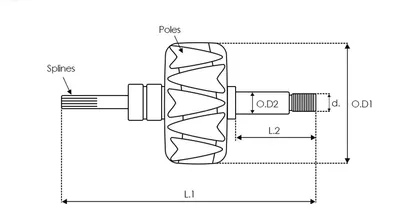 Rotor, alternador AS-PL AR2035SR