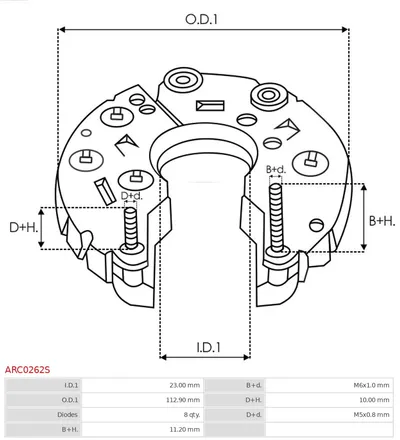 Rectificador, alternador AS-PL ARC0262S